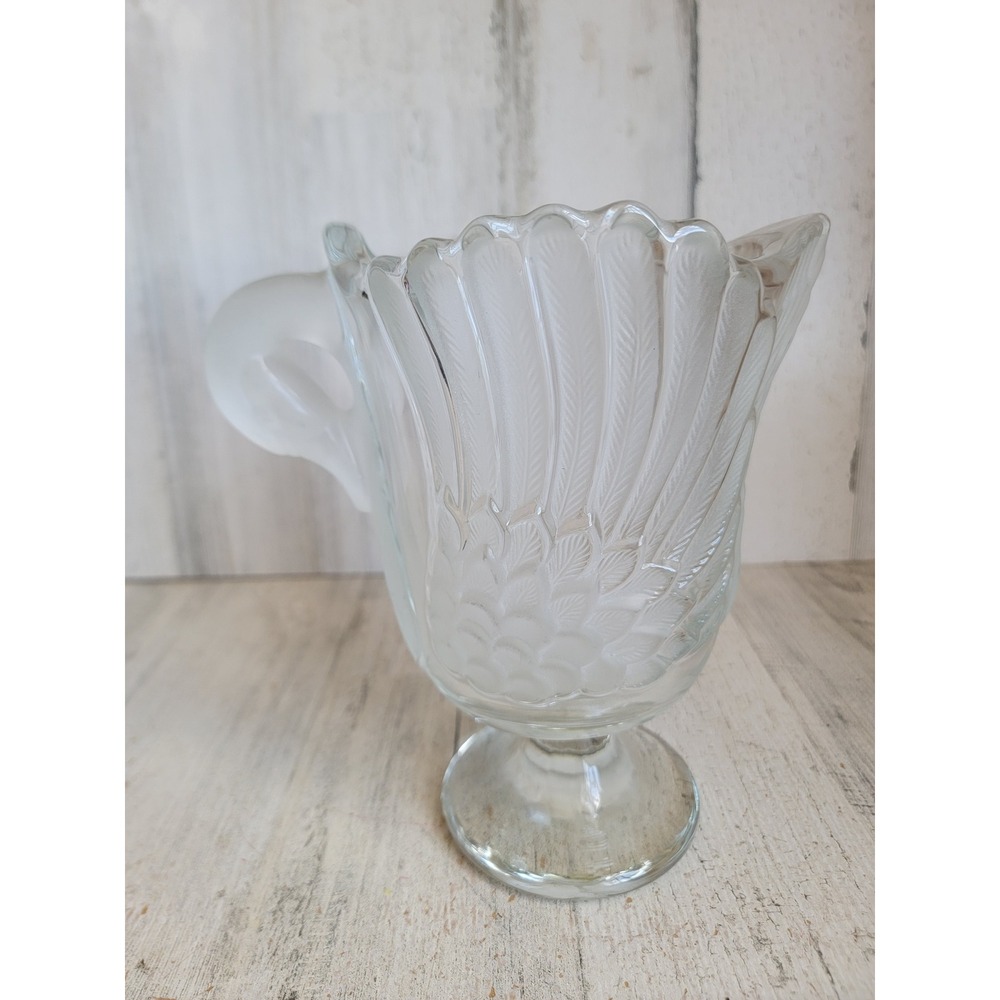 Mikasa‎ Walther crystal swan frosted pitcher footed vase unique home decor